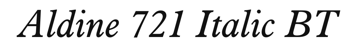 Aldine 721 Italic BT font preview