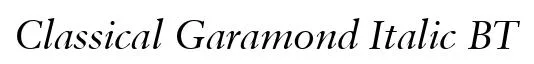 Classical Garamond Italic BT