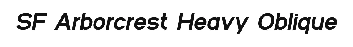 SF Arborcrest Heavy Oblique font preview