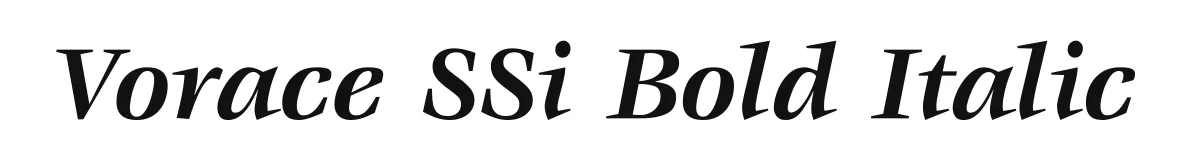 Vorace SSi Bold Italic font preview