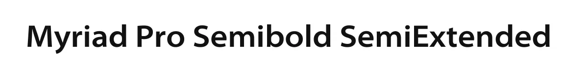 Myriad Pro Semibold SemiExtended original font preview