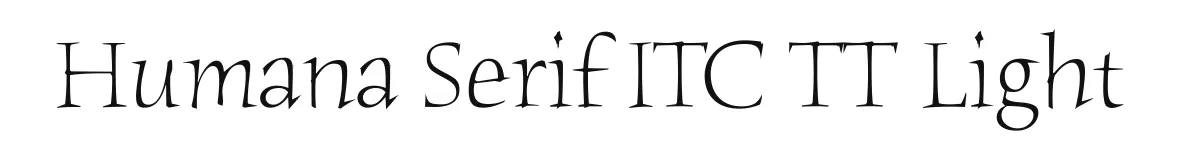 Humana Serif ITC TT Light font preview