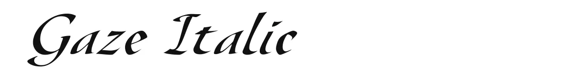 Gaze Italic original font preview