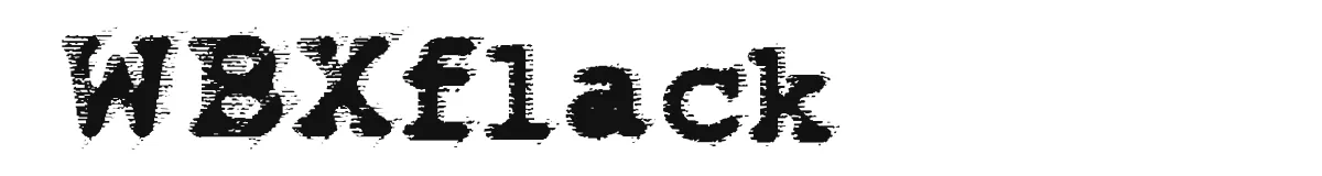 WBXflack font preview