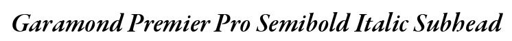 Garamond Premier Pro Semibold Italic Subhead