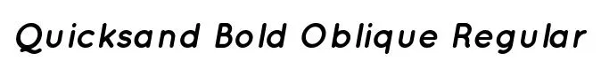 Quicksand Bold Oblique Regular