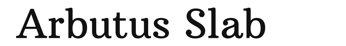 Arbutus Slab original font preview