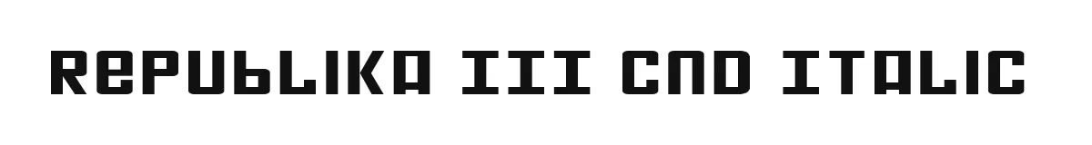 Republika III Cnd Italic original font preview