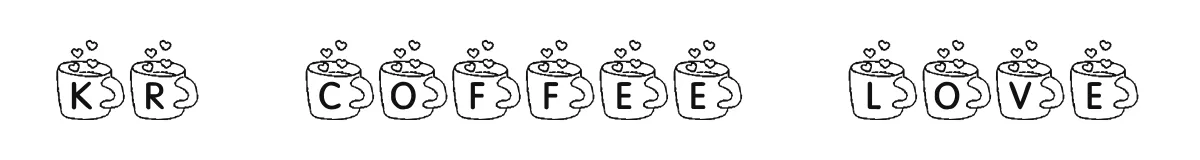 KR Coffee Love original font preview