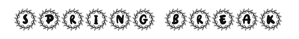 Spring Break font preview