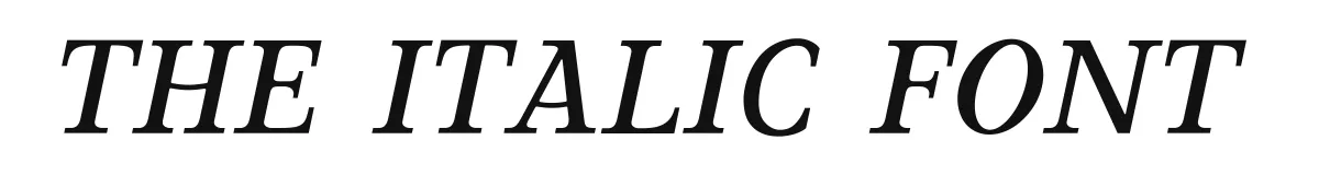 The Italic Font original font preview