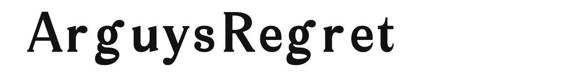 Arguys Regret font preview