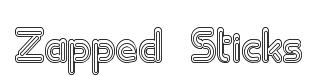 Zapped Sticks original font preview