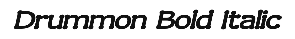Drummon Bold Italic original font preview