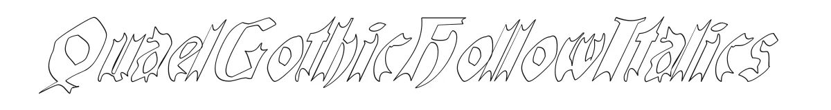 QuaelGothicHollowItalics original font preview