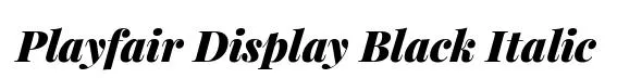 Playfair Display Black Italic