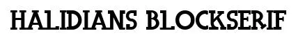 Halidians Blockserif original font preview