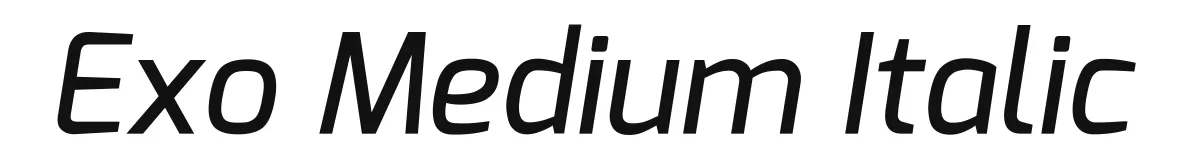 Exo Medium Italic original font preview