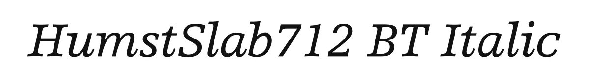 HumstSlab712 BT Italic original font preview
