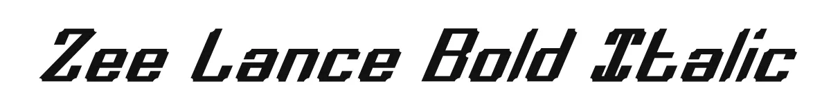 Zee Lance Bold Italic original font preview