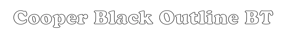 Cooper Black Outline BT original font preview
