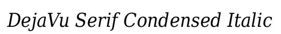 DejaVu Serif Condensed Italic