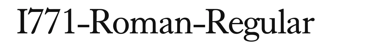 I771-Roman-Regular original font preview