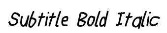 Subtitle Bold Italic