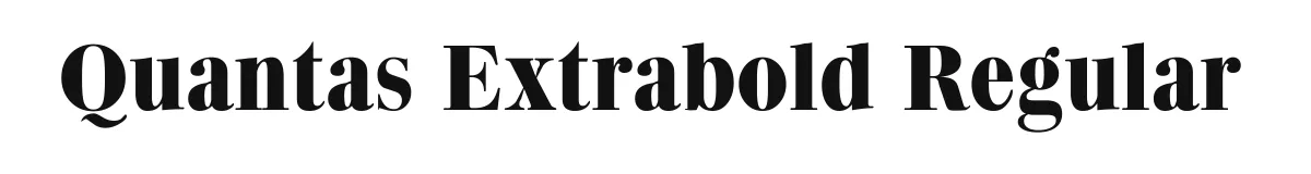 Quantas Extrabold Regular original font preview