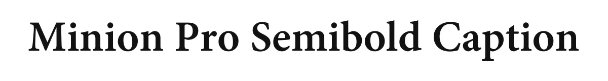 Minion Pro Semibold Caption original font preview