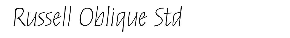 Russell Oblique Std original font preview