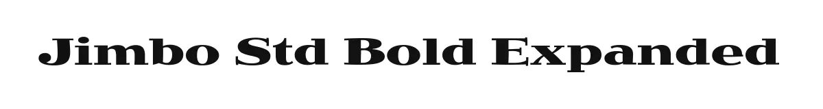 Jimbo Std Bold Expanded original font preview