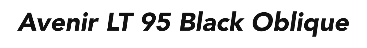 Avenir LT 95 Black Oblique original font preview