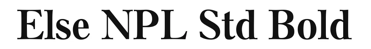 Else NPL Std Bold original font preview