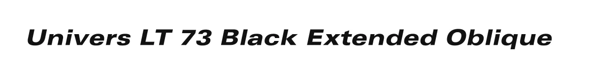 Univers LT 73 Black Extended Oblique original font preview