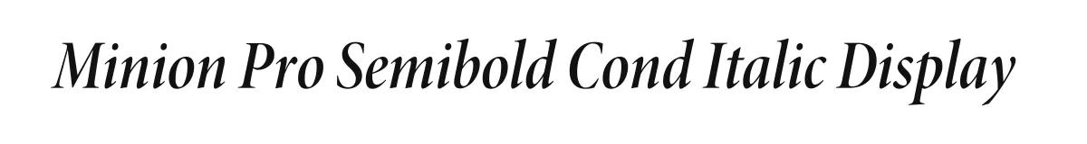 Minion Pro Semibold Cond Italic Display original font preview