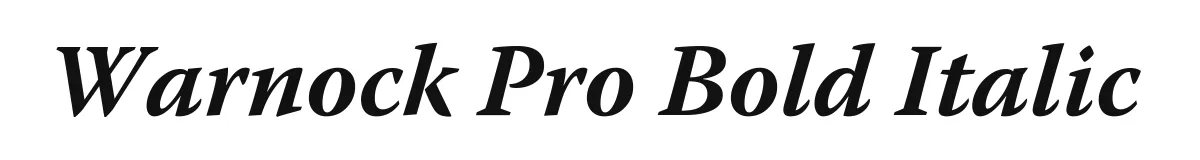 Warnock Pro Bold Italic original font preview