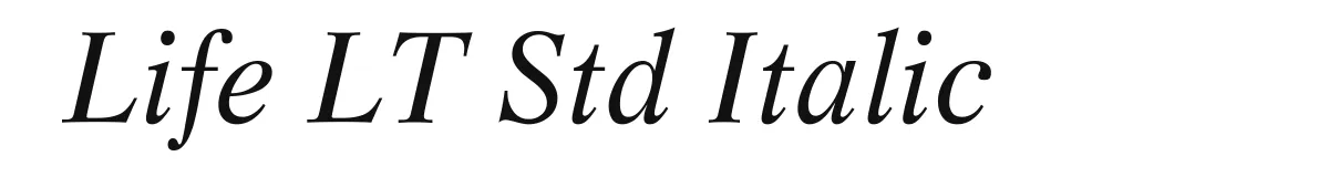 Life LT Std Italic original font preview