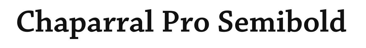 Chaparral Pro Semibold original font preview