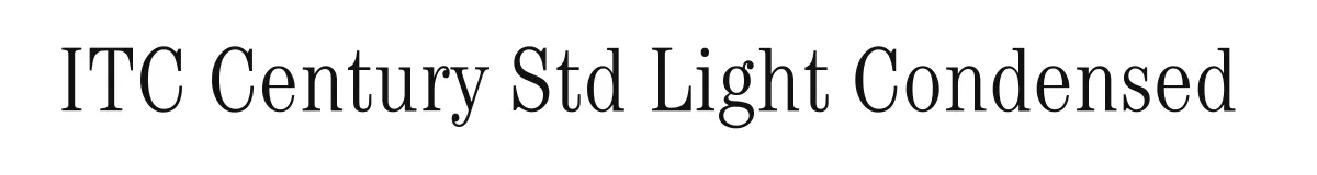 ITC Century Std Light Condensed original font preview