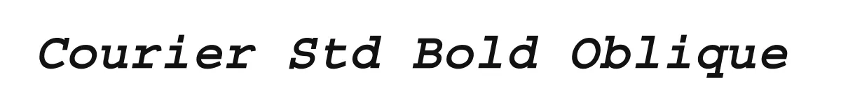 Courier Std Bold Oblique original font preview