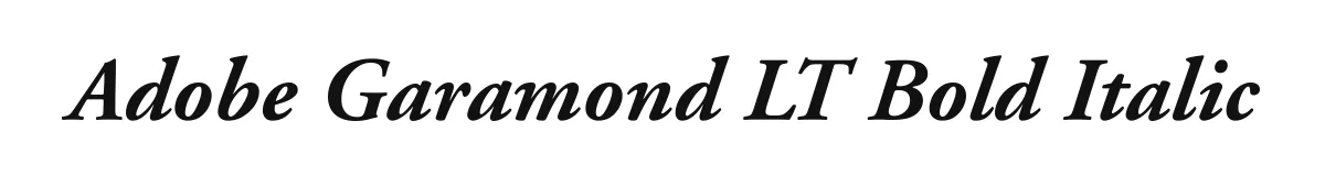 Adobe Garamond LT Bold Italic original font preview