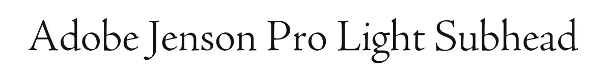 Adobe Jenson Pro Light Subhead original font preview