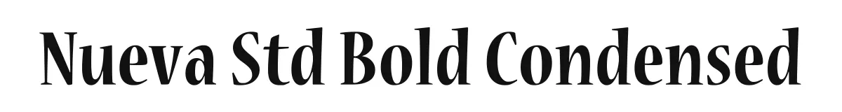 Nueva Std Bold Condensed original font preview
