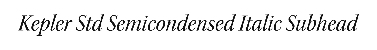 Kepler Std Semicondensed Italic Subhead original font preview