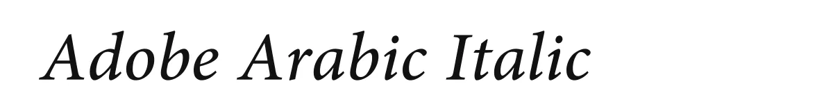 Adobe Arabic Italic original font preview