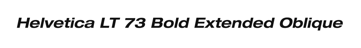 Helvetica LT 73 Bold Extended Oblique original font preview