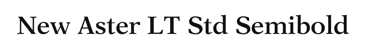 New Aster LT Std Semibold original font preview