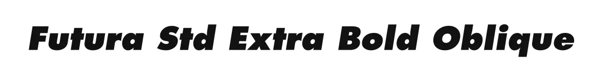 Futura Std Extra Bold Oblique original font preview