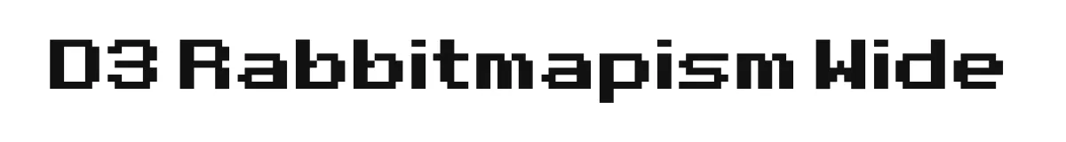 D3 Rabbitmapism Wide original font preview